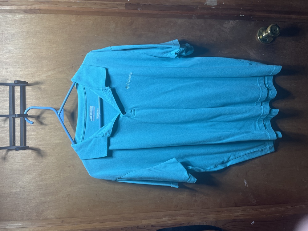 Columbia Shirt Mens XL Blue Polo Short Sleeves Golf Casual Outdoors Active Fit